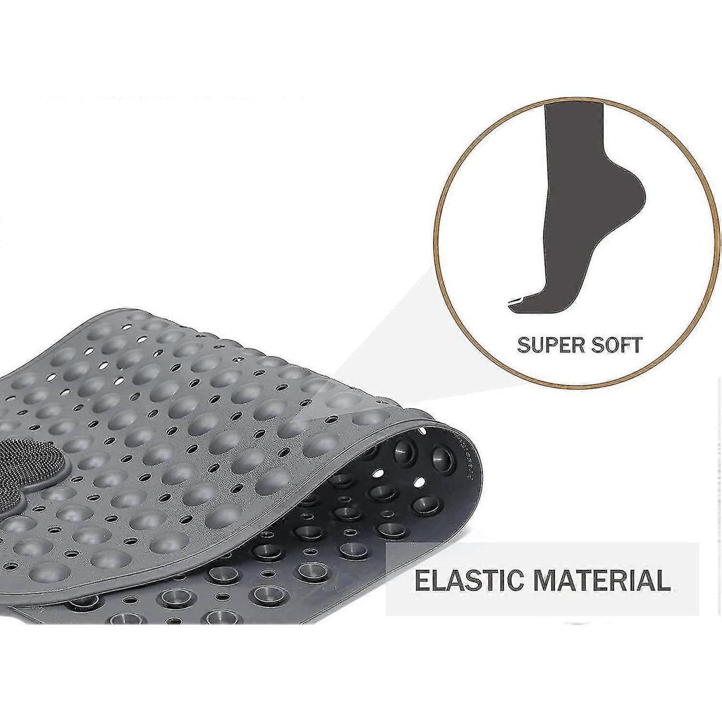 40cm*70cm Bath Mat Shower Mat Non-slip Bath Mat With Suction Cups Bath Mat For Bathtub Bathroom Mat Machine Washable (gray)
