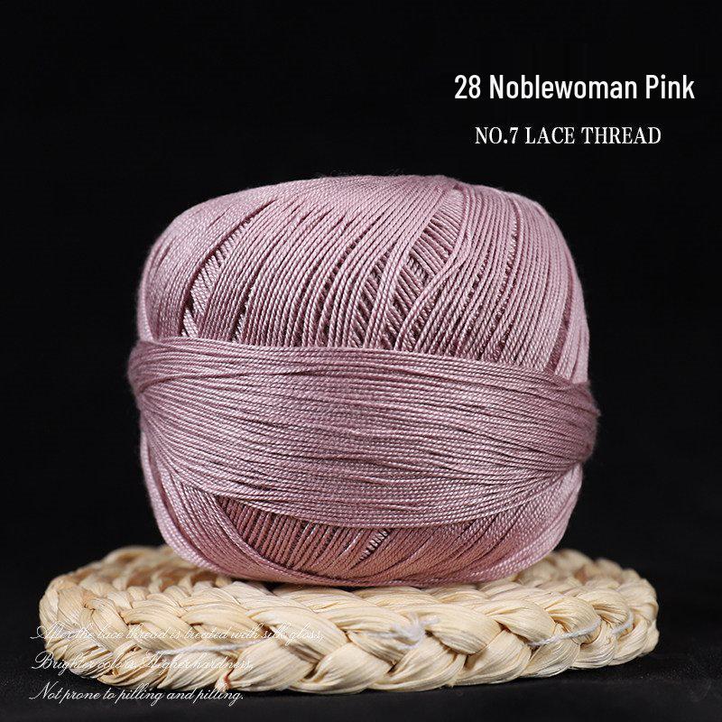 No. 7 Soft Silk Lace Yarn - Hand-Knitted, Strong Twist for Summer and Short Sleeves