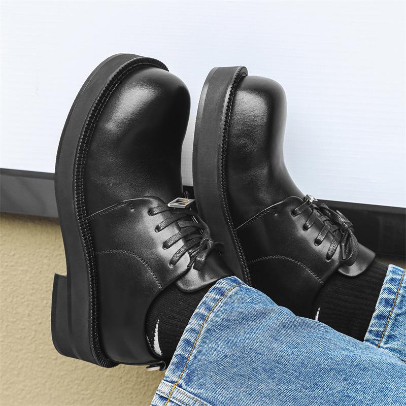 Derby shoes platform round head comfortable big head men's shoes locomotive shoes nightclub handsome hairdresser men's shoes 57322-J
