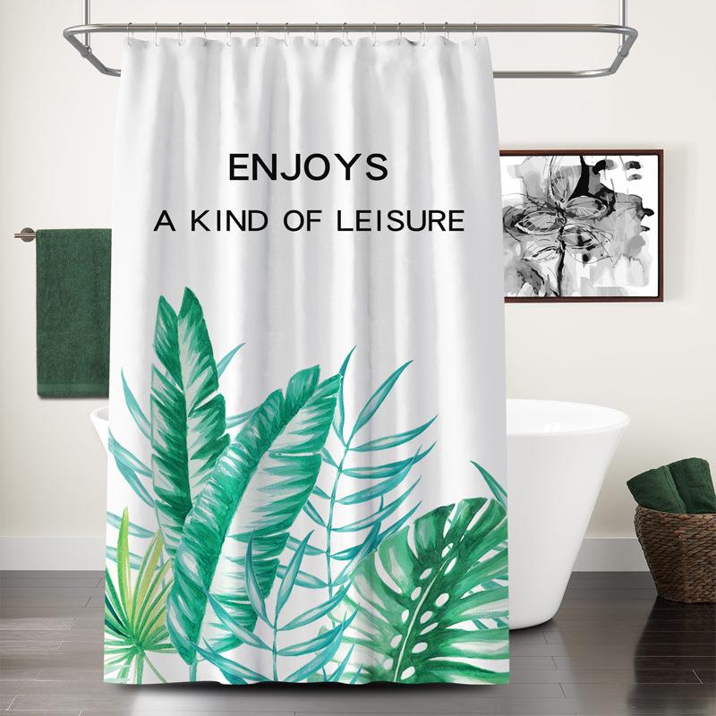 Bathroom Thickened Waterproof Curtain Mildew Proof Shower Curtain Shower Partition Curtain Shower Curtain Bathroom Curtain Free Perforation