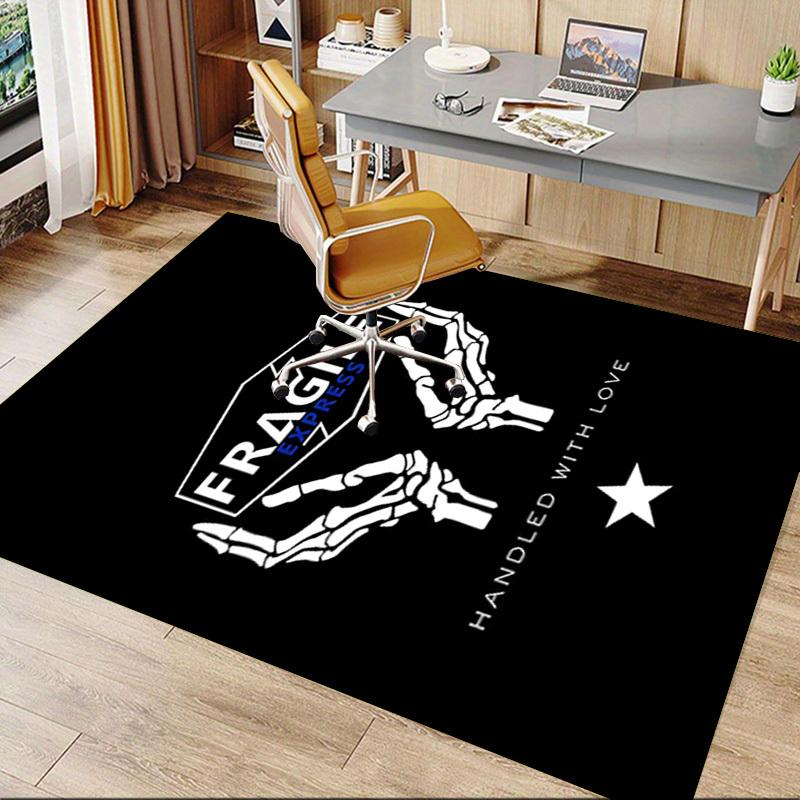 1pc FRAGILE EXPRESS Home Office, Durable Polyester Floor Mat with Easy, Office Decor, Urban Style, Nonslip Backing, Highquality Fabric