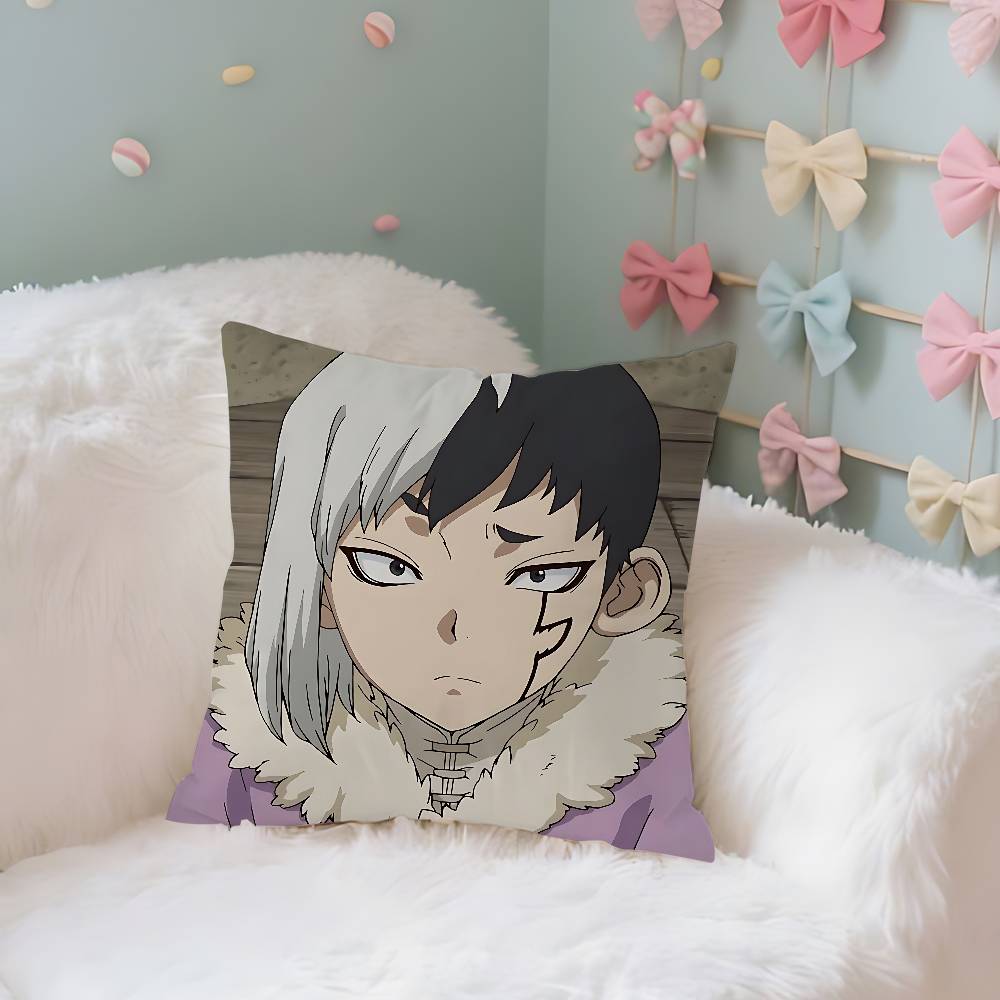Dr. Stone Case Plush Fabric Soft Pillowcase Double Sided Print Cushion Cover Household Gifts