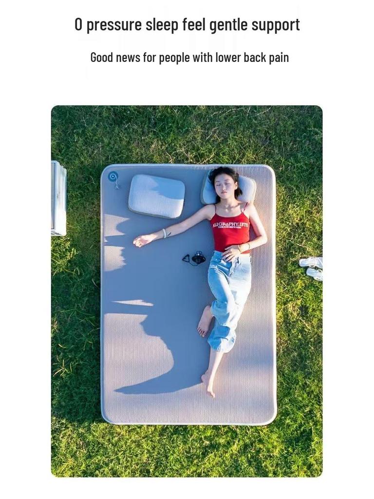 Automatic Inflatable Double Camping Mattress with Spring Coil