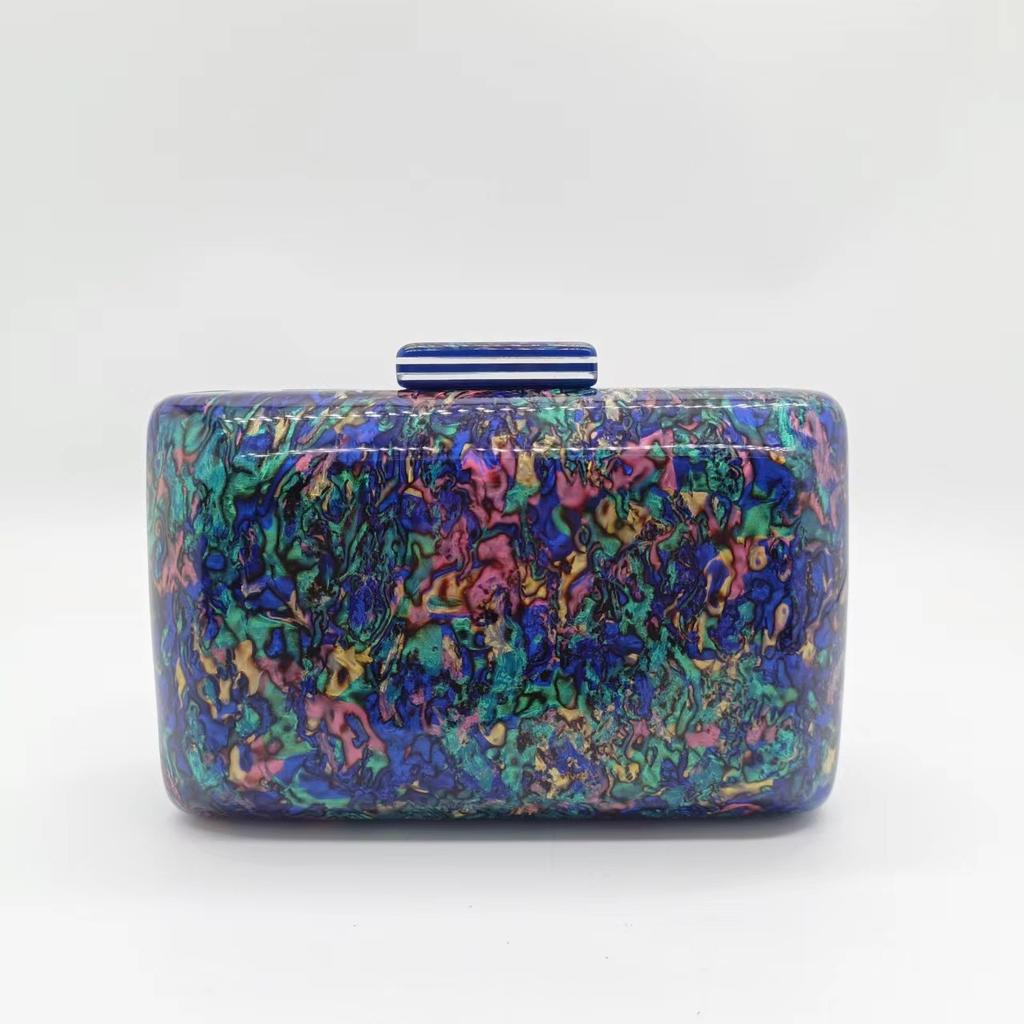 Small bag single shoulder women's messenger bag marble fashion summer beach acrylic dinner bag small square bag
