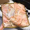 Summer High-End Simulation Silk Square Scarf Femininity Versatile Sunscreen Large Shawl Silk Scarf Variety
