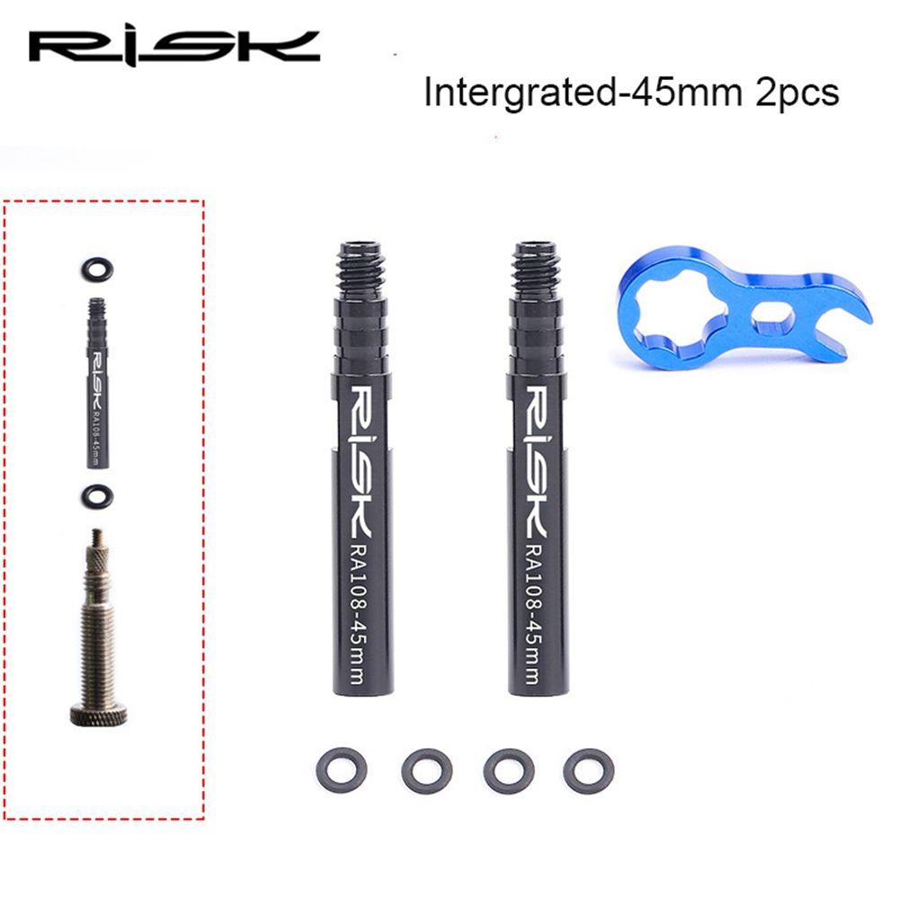1Set RA108 Integrated Removable 45mm 80mm Bike Bicycle Inner Tubes Valve Extender Extension With Core Wrench Aluminium