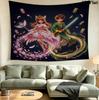 Cardcaptor Sakura Wall Tapestry Aesthetic Wall Hanging Printed Fabric Blanket Decorative Tapestries For Bedroom Living Room Home Decor