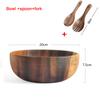 Acacia Wooden Bowl Japanese Style Wooden Tableware Household and Basin Fruit Plate Salad Bowl Whole Wooden Soup Bowl