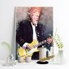 Guitar Star Watercolor Photography Art Printmaking Oil Painting Poster Rock Music Legend Bar Club