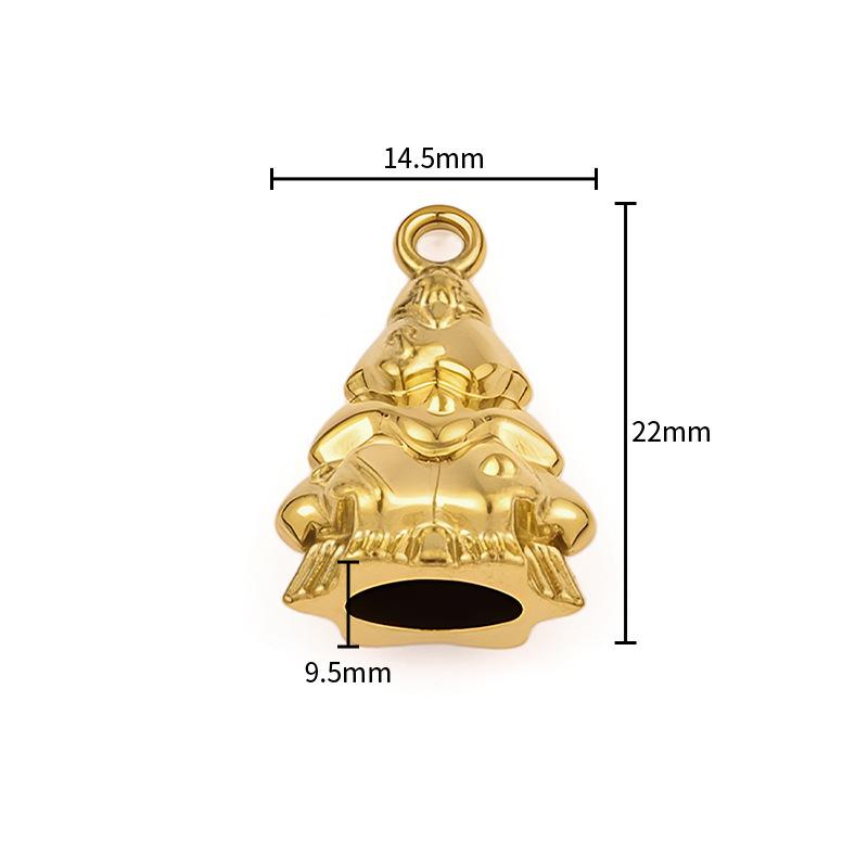 Simple Stainless Steel Christmas Tree Teapot 3D Charm Pendant for DIY Earrings & Necklaces - Titanium Steel Handcrafted Jewelry Accessory.