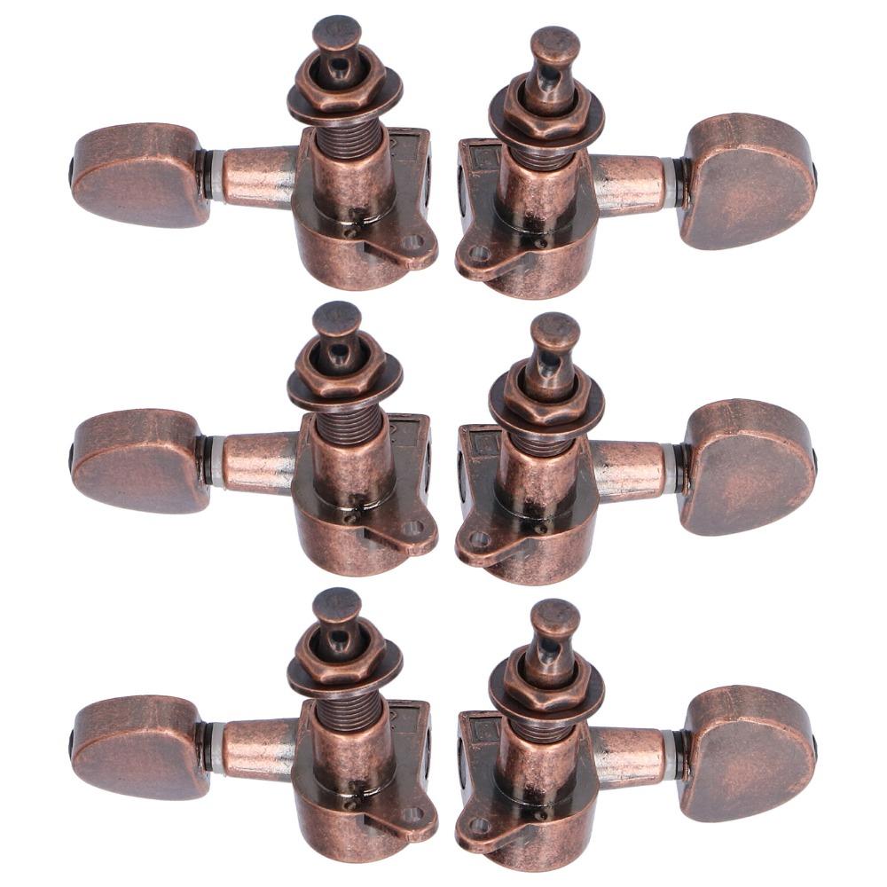 Copper Color Guitar Locking Tuners 3 Left 3 Right Guitar Head Knobs Guitar Replacement