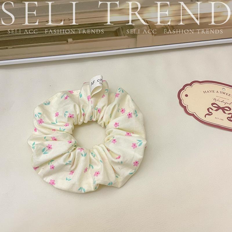 Scrunchie Multi Styles Floral Plaid Soft Fabric Minimalist Versatile Women Hair Tie Hair Accessories