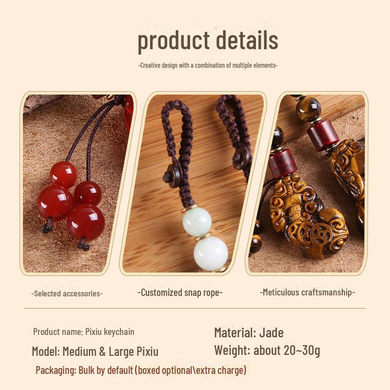 Jade Pixiu Keychain Men's Car Key Pendant - Creative Jade Gift