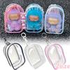 2/1pc Transparent Doll Storage Bag for LABUBU Dustproof Protective Box Portable PVC Plush Toy Display Case with Keychain Hook