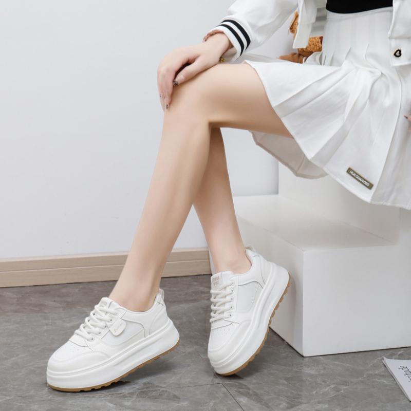 Women Platform Sneakers High Top Lace-Up Casual Shoes Comfortable Breathable Chunky Tennis Shoes