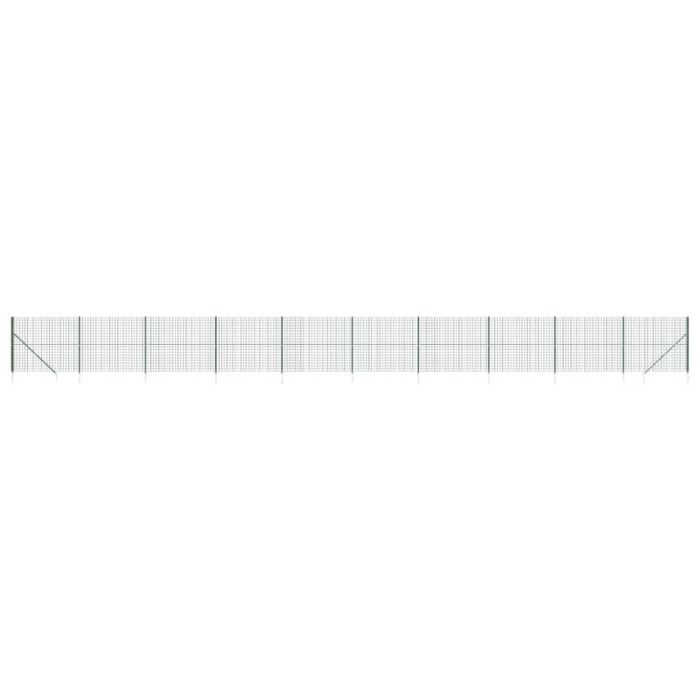 VidaXL Clôture en Treillis Métallique et Piquet d'Ancrage, Panneau de Clôture Décoratif, Barrière de Protection Jardin Patio 154141