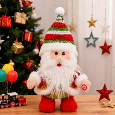 Santa Claus Ornament Electric Walking Singing Santa Toy with Funny Moves Songs Stuffed Christmas Doll Holiday Decoration