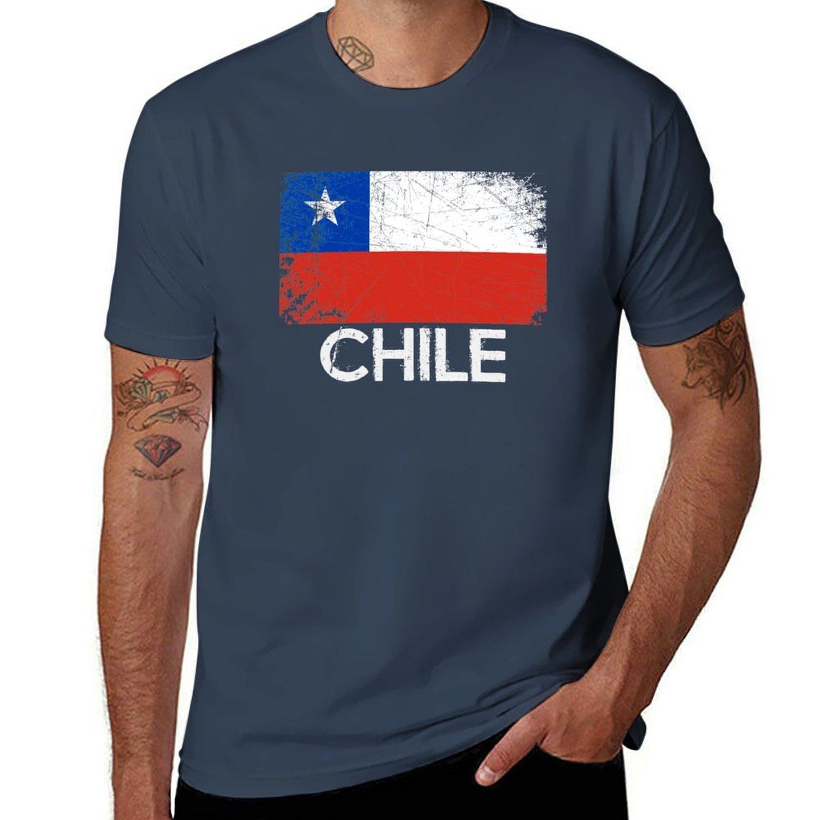 Chilean Flag Design Vintage Made In Chile Gift TShirt Cool Feeling Summer Tee Shirt S