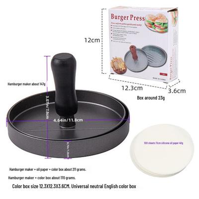 Aluminum Hamburger Patty and Filling Press Mold In Color Box