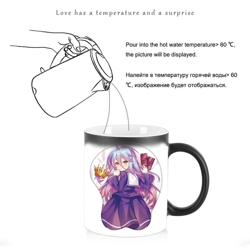 Creative Kawaii Girl Magic Mug BSKT-086 Color Change Mugs Coffee Cups Sublimation Tumblers Porcelain Mugs Free Shipping Cup Bar