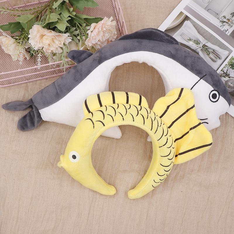 Cartoon Plush Ocean Animal Headband Shark Hairband Funny Fluffy Hair Hoop Halloween Christmas Props Theme Cosplay Costume