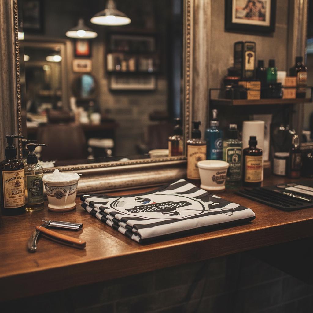 Barber's cape for a large haircut salon