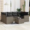 VidaXL Garden Lounge Set with Cushions 7 Pcs Grey Wicker 3218710