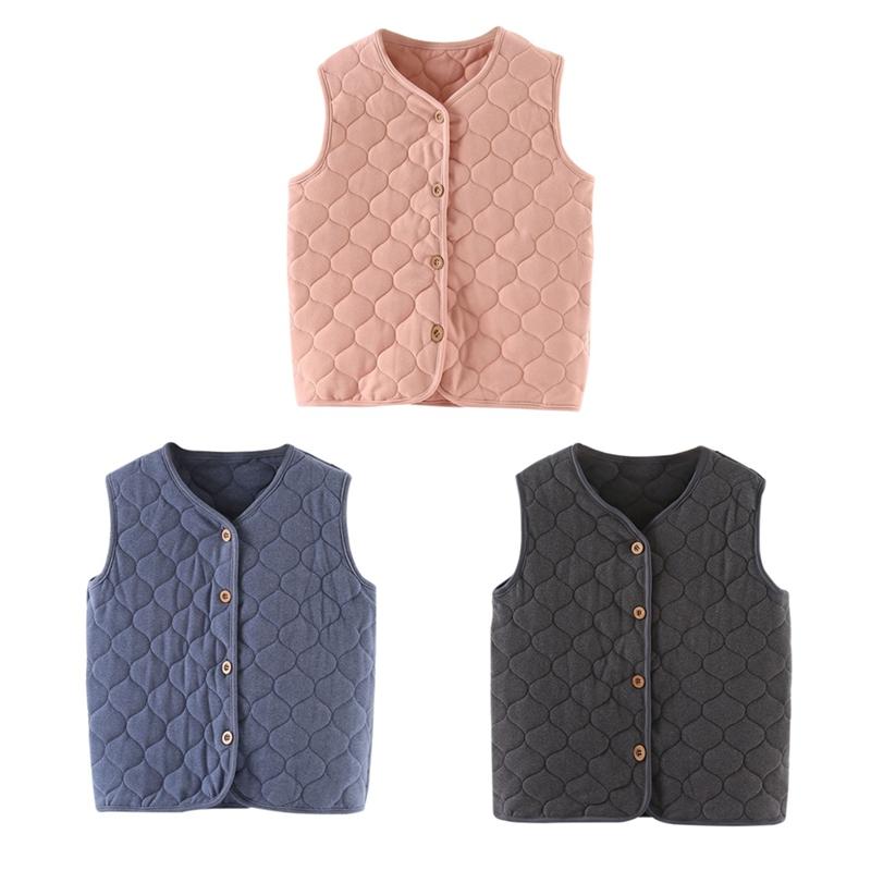 

Детский жилет без рукавов для детей 3-8 лет, однотонный жилет на пуговицах
