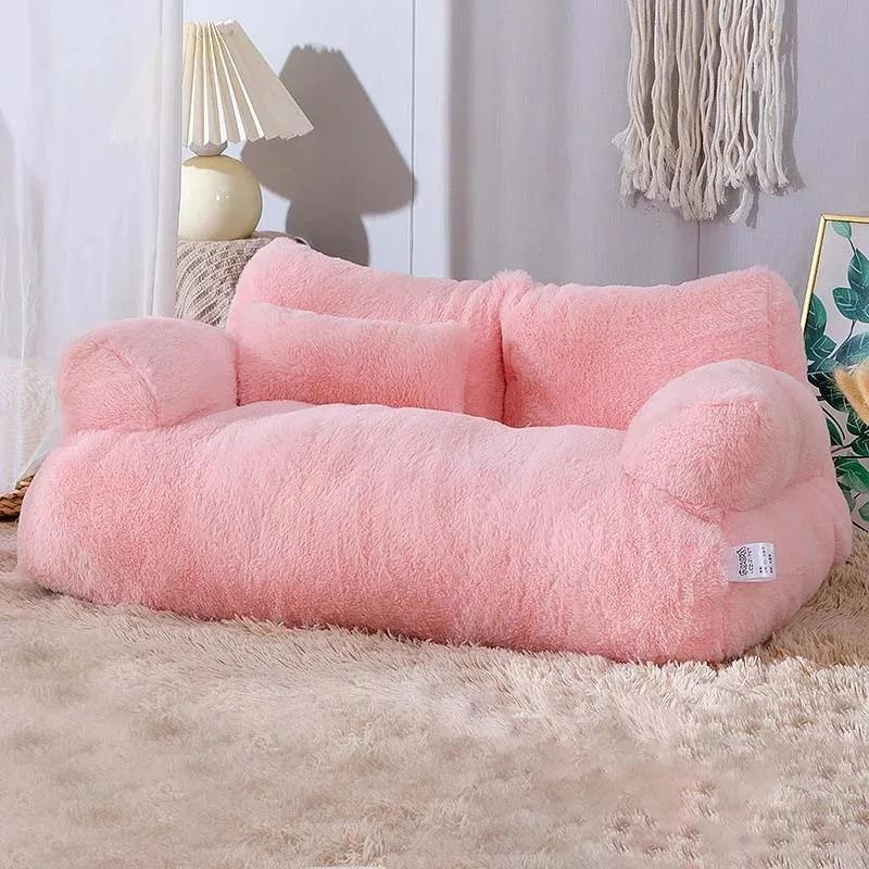 Luxury Cat Bed Sofa Winter Warm Cat Nest Pet Bed for Small Medium Dogs Cats Comfortable Plush Puppy Bed Pet Supplies 65x46x30cm
