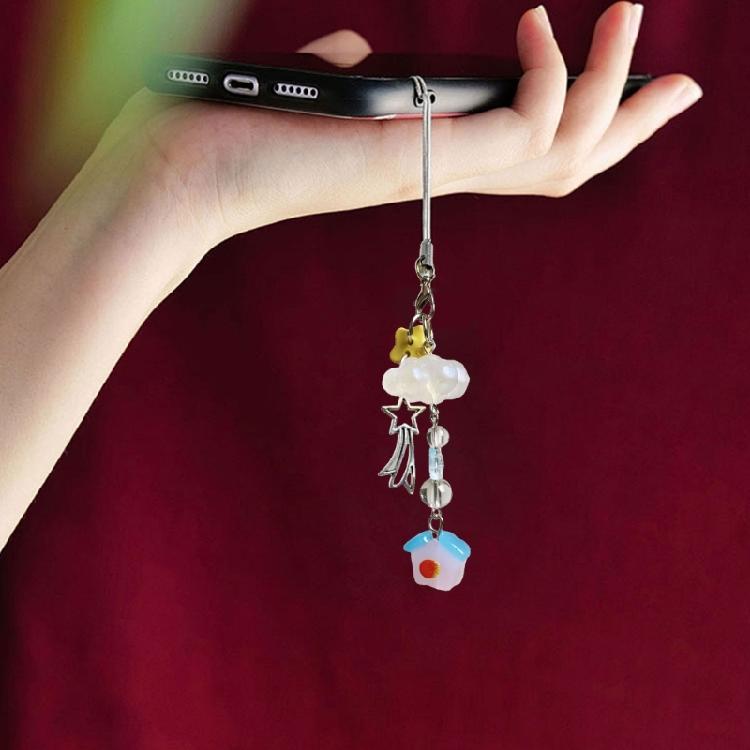 Meteors Rain Cloud Cottage Beaded Phone Chain Jewelry for Birthday Christmas