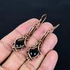 Black Onyx 999 Copper Wire Wrapped Earrings, Handmade Gemstone Jewelry Earrings For Memorial Day