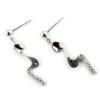 Altesse [K9441] - Silver Earrings 'Scarlett' Black White