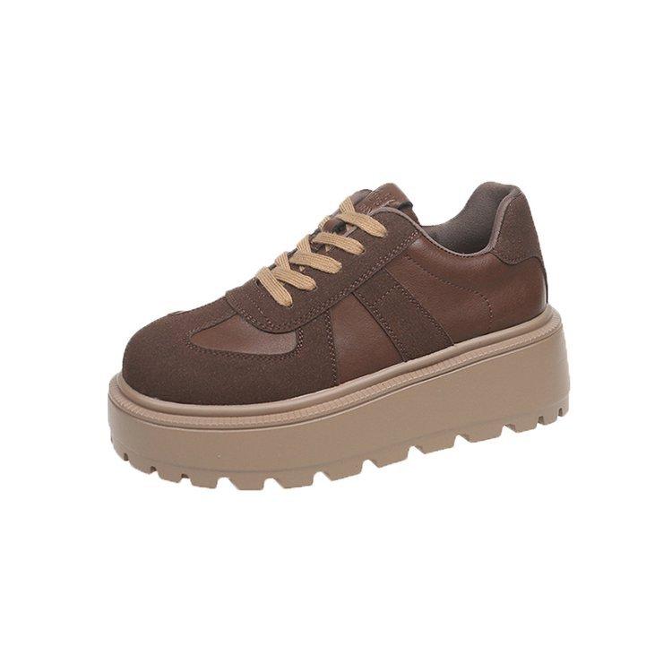 

Тысяча Любви Интернет-знаменитость взрыв кожаные повседневные туфли женские 2025 осень новые туфли на платформе-маффин спортивная обувь универсальная женская обувь 40