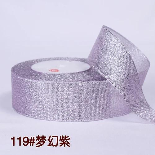 25Yards 40mm Glitter Ribbon Crafts Bow Handmade Gift Wrap Flower Hair Accessories Gift Baking Packaging Color DIY Decorative