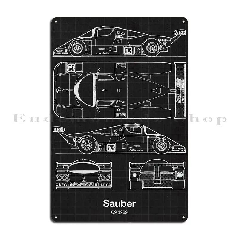 

Sauber C9 1989 Metal Plaque Poster Wall Decor Personalized Garage Wall Decor Poster Tin Sign Poster 20x30cm（7.8x11.8inch）