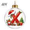 Indoor Outdoor Xmas Hanging Ornaments 26?Letter Acrylic Christmas Ball Ornament, 3D Crystal Style Alphabet Tree Decorations Pendant, Home