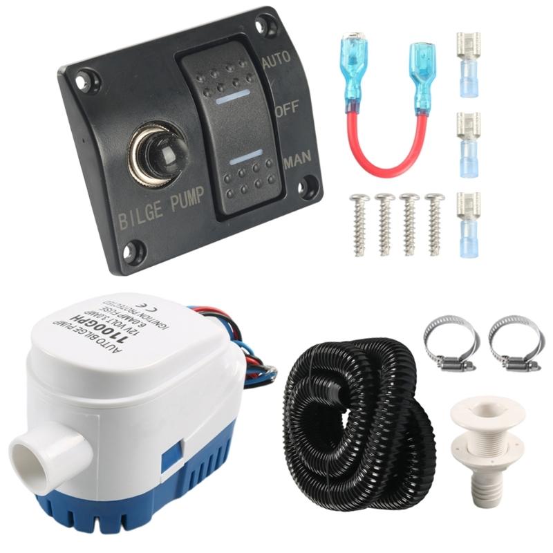 Bilge Pump Drain Kit Marine Bilge Pump Automatic Operation 1100GPH 750GPH For Sailboats Fishing Vessels