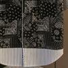 Men's Bandana Patchwork Striped Contrast Pocket Short Sleeve Button Down Shirt Casual Streetwear Top