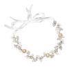 Wedding Headband Rhinestone Faux Pearl Flower Leaf Shaped Pendant Bridal Headpiece Hair Accessories