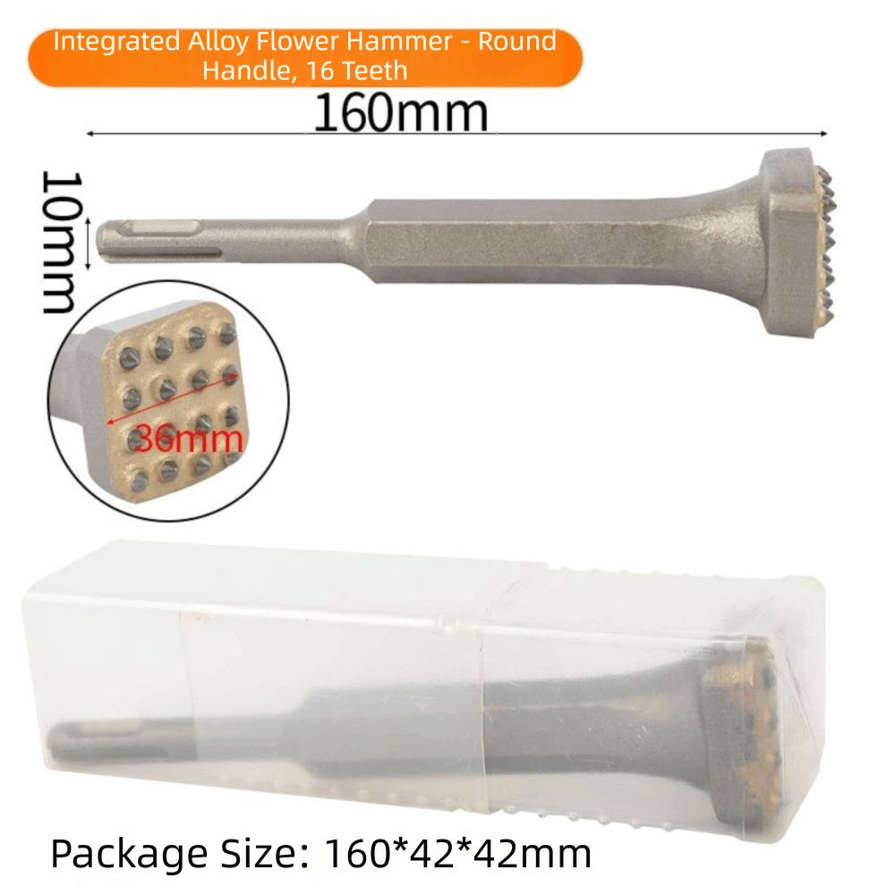 Alloy Head Bushing Bit Round Square HexagonTips Surface Roughening Concrete Bushing Bit Multifunctional Breaker