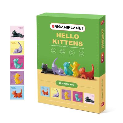 ORIGAMIPLANET Pisicuțe Hello Set Cadou Artizanat din Hârtie Origami 3D Pisici Drăguțe Animale din Hârtie Origami 3D pentru Adolescenți Adulți Cadou Artă DIY Perfect pentru și