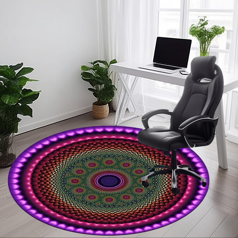 1pc Mandala Pattern Chair Carpet for Office Non-Slip Mat for Office - Decorative Floor Mat yy251030251