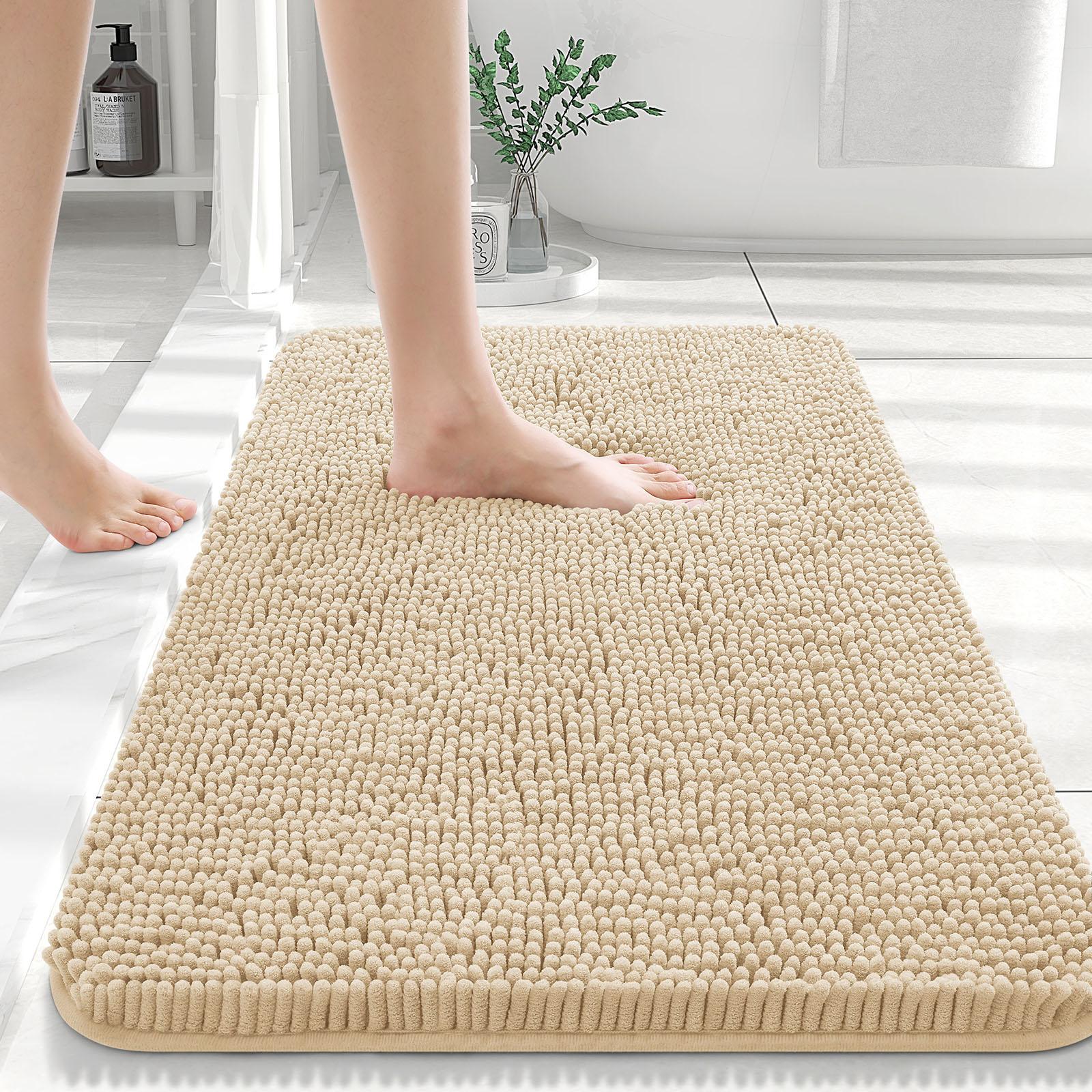 

HAPIHAPPY New Chenille Bathroom Rug Mat Extra Soft Thick Absorbent Shaggy Bath Mats Non-Slip Machine Wash Dry Plush Bath Rugs 41X61