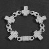 European Hip Hop Bracelet Cross 8-Word Chain Cuban Link Zircon Personality Men's Accessories