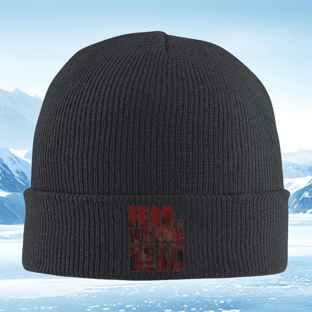 Fear the Walking Dead Dark Logo Men Women Unisex Knitted Hat Beanie Pullover Cap Winter Thermal Warm Christmas Outdoor Cycling H