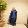 Elegant Navy Blue Kurti with Palazzo and Embroidered Hem