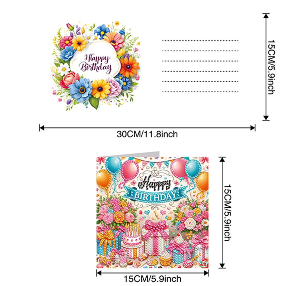 6pcs Diamond Painting Gift Card DIY Diamond Art Greeting Cards Diamond Painting Greeting Thank You Card Arts Crafts for Birthday
