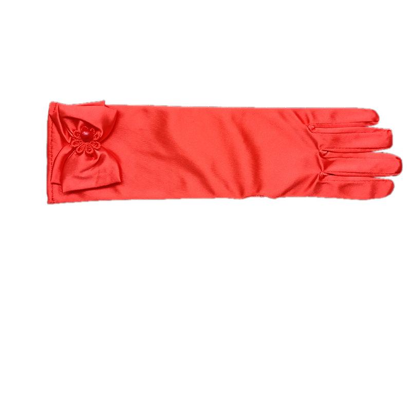 Kinderball-Performance-Handschuhe, Elastische Satin-Satin-Handschuhe, Zeremonielle Bekleidungsaccessoires Handschuhe, Lange Handschuhe für Blumenmädchen
