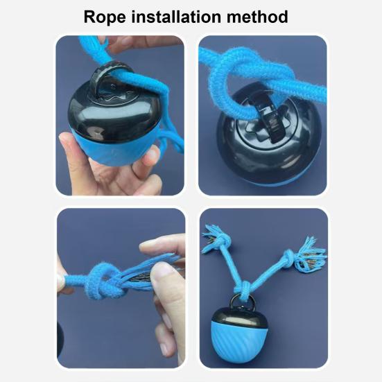 Interactive Dog Ball Chew-resistant Smart Puppy Toy Ball with Sound Rope Electric Automatic Moving And Rolling Pet Ball for Small Medium Large Dogs