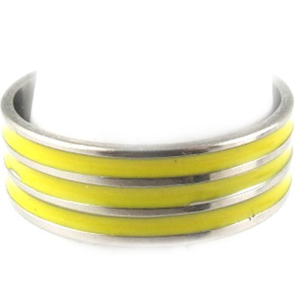 

Bague acier Peaceful jaune argenté - 7 mm